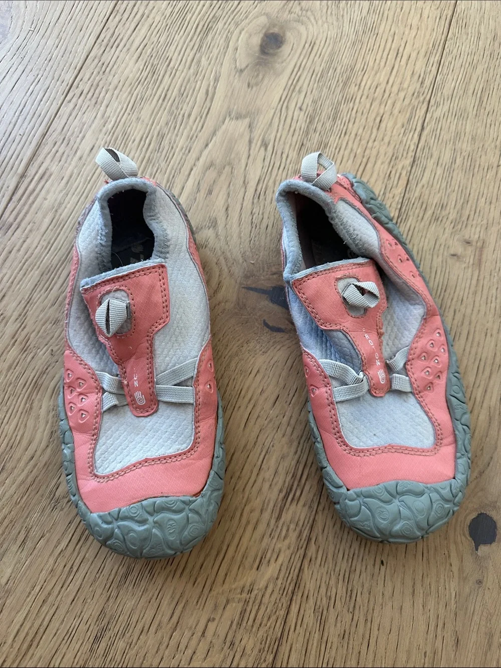 TEVA girls Kids Coral and Gray Water Shoes 1